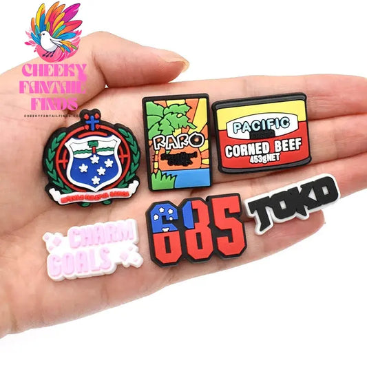 Hot Jibz 1pcs Food FIJI Shoe Charms Cartoon DIY Clogs Funny Shoe Aceessories Fit Sandals Decorate kids X-mas Gifts Cheeky Fantail Finds