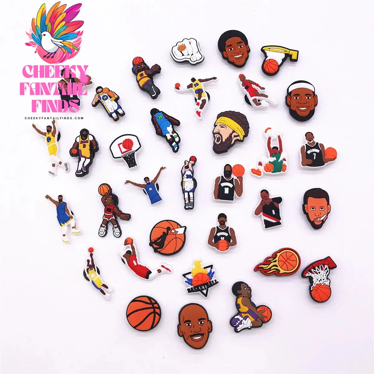 Hot Sale 1pcs Sports Basketball Allstar Shoe ball Charms PVC for James BROOKLYN Slippers Accessories Clogs Decorations Kid's Gifts Cheeky Fantail Finds