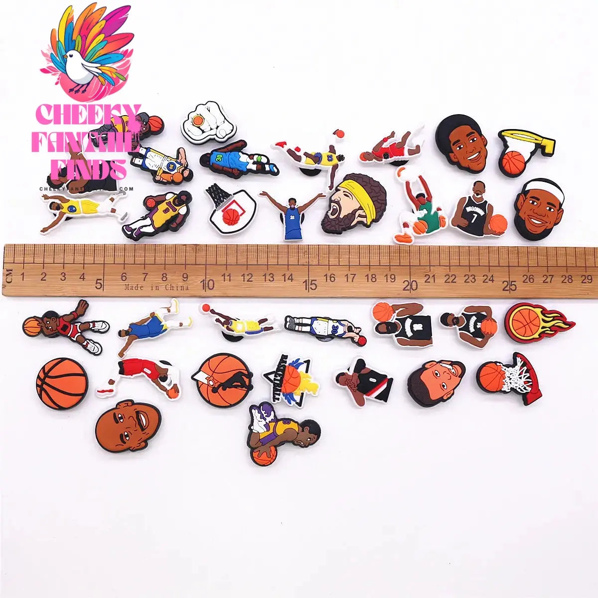 Hot Sale 1pcs Sports Basketball Allstar Shoe ball Charms PVC for James BROOKLYN Slippers Accessories Clogs Decorations Kid's Gifts Cheeky Fantail Finds