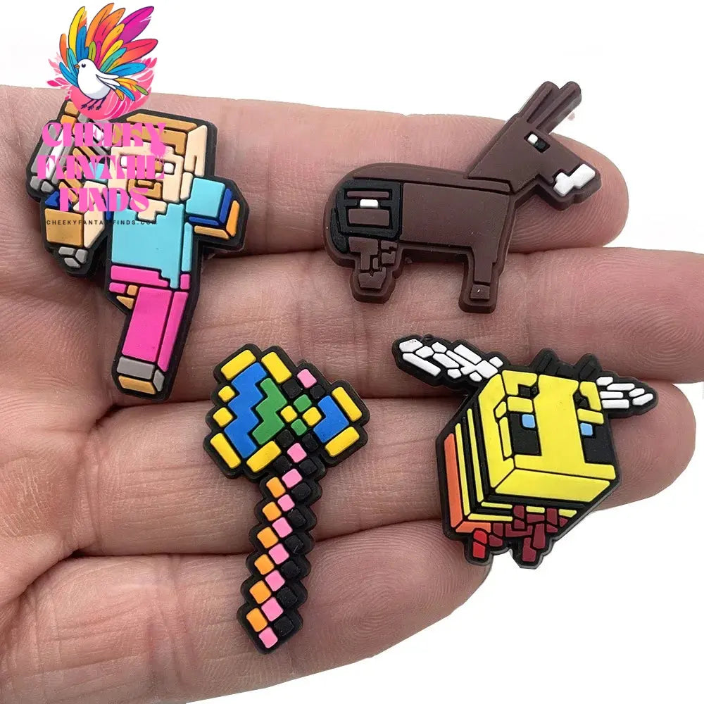 Hot set My World Shoe Charms Shoe Flower PVC pretty Cartoon DIY Funny Shoe novelty Accessories Fit Clog Buckle Unisex Gift Cheeky Fantail Finds