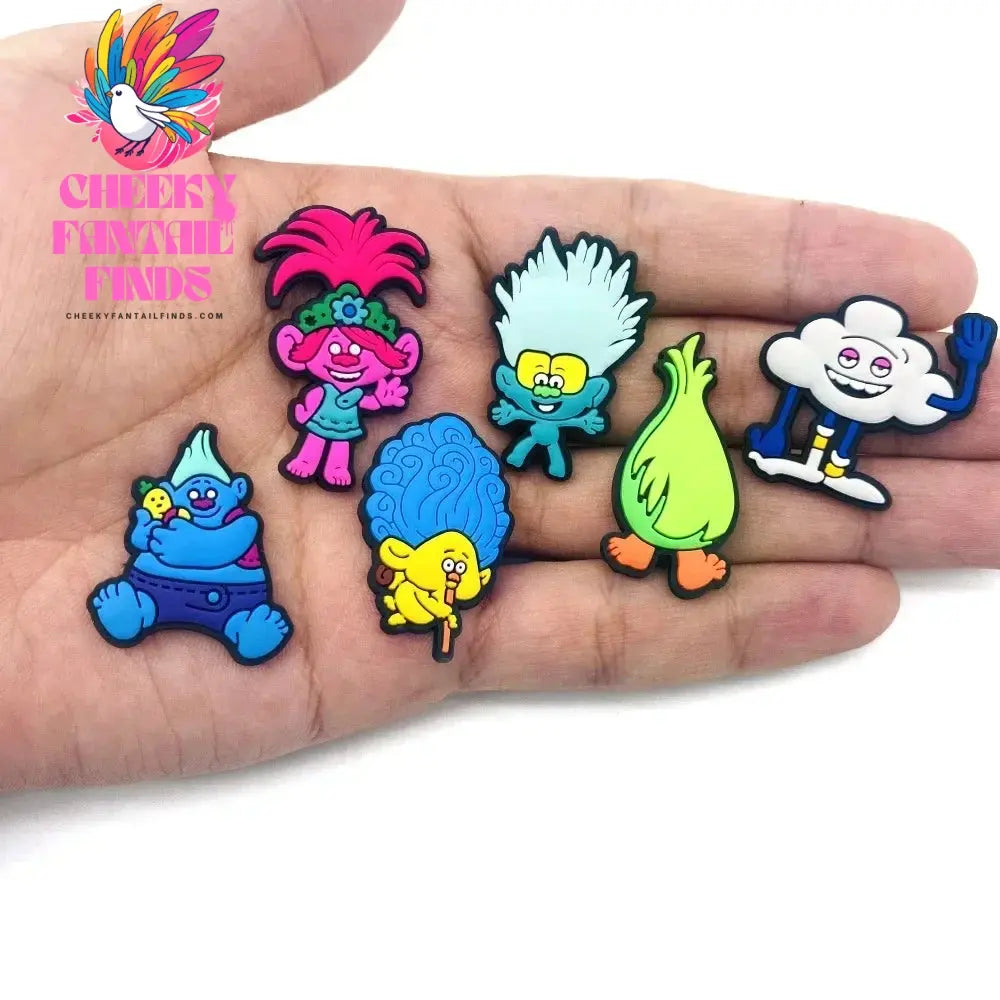 How Trolls Anime Shoe set accessories Buckle Accessories Melody Cartoon Shoe Decoration Charms Kids Christmas Gifts Cheeky Fantail Finds