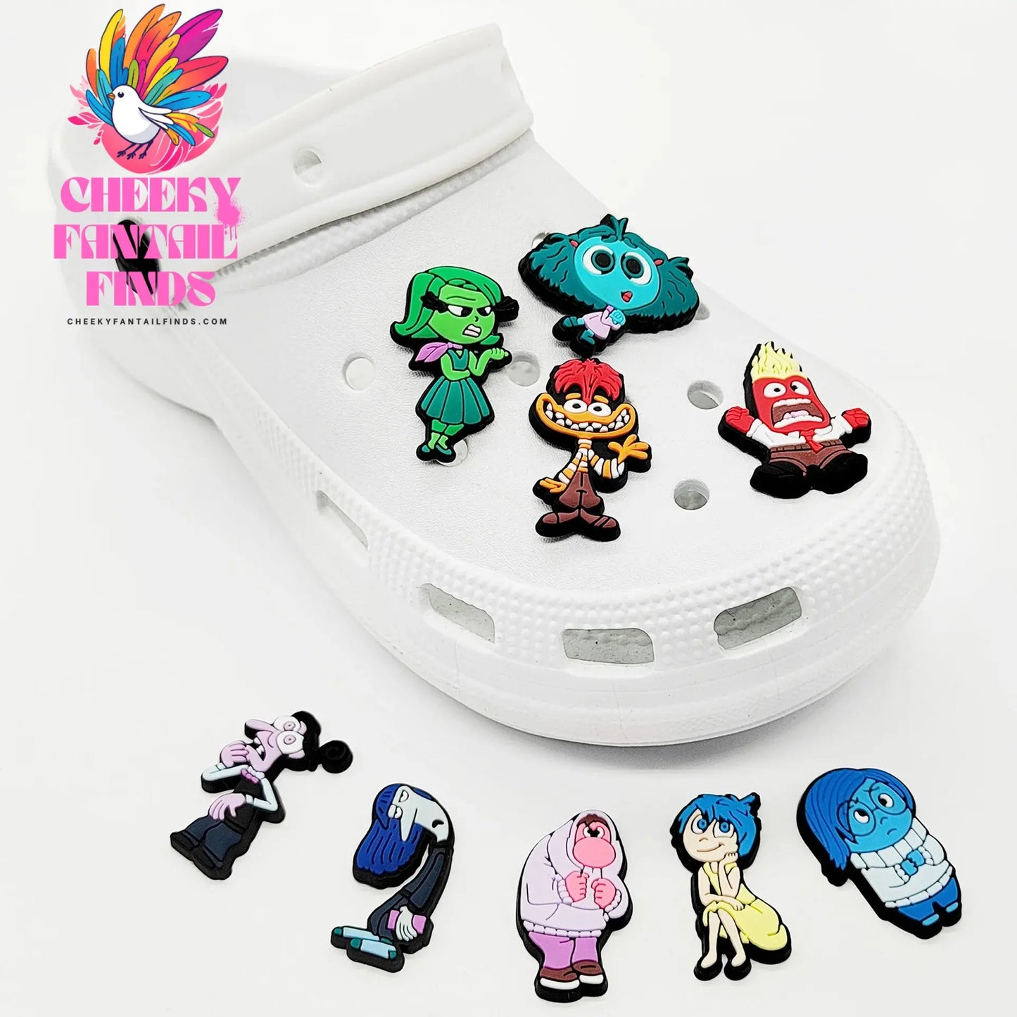 Inside Out 2 theme pvc material, surrounding cartoon, shoe accessories, DIY decorative children's small gifts Cheeky Fantail Finds