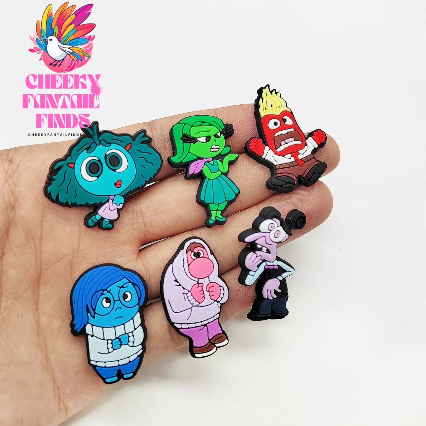 Inside Out 2 theme pvc material, surrounding cartoon, shoe accessories, DIY decorative children's small gifts Cheeky Fantail Finds