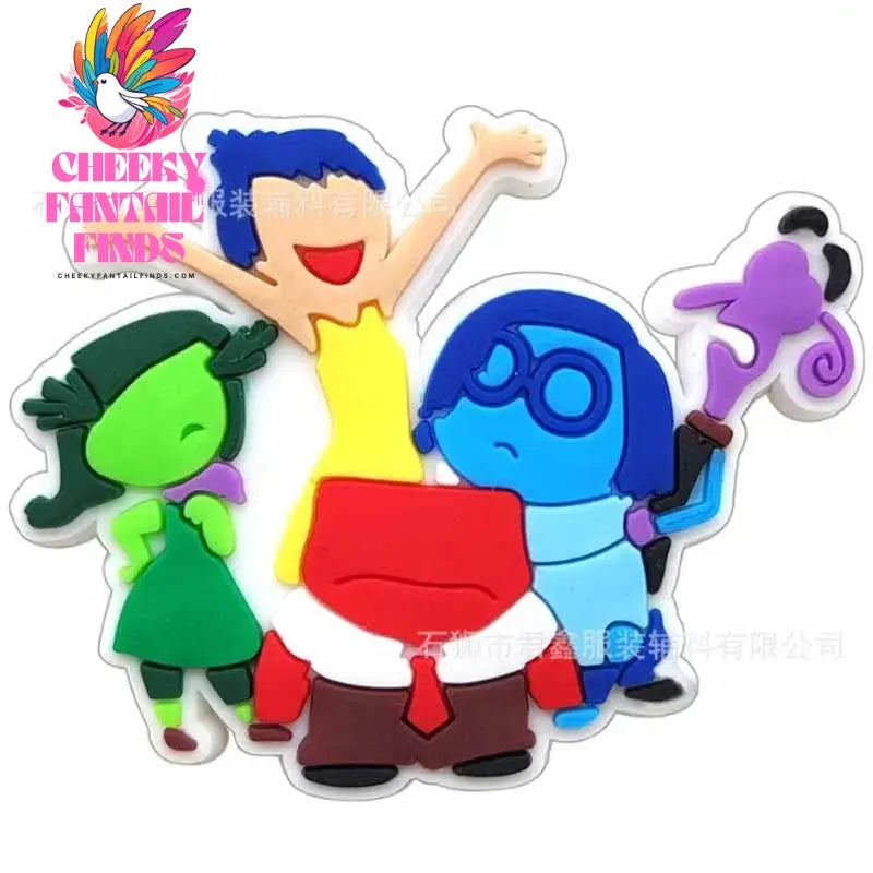 Inside Out Shoe Charms Cartoon Series Shoes Decoration Accessorie Buckle DIY Clogs Sandal Wristband Birthday Gifts - Cheeky Fantail Finds