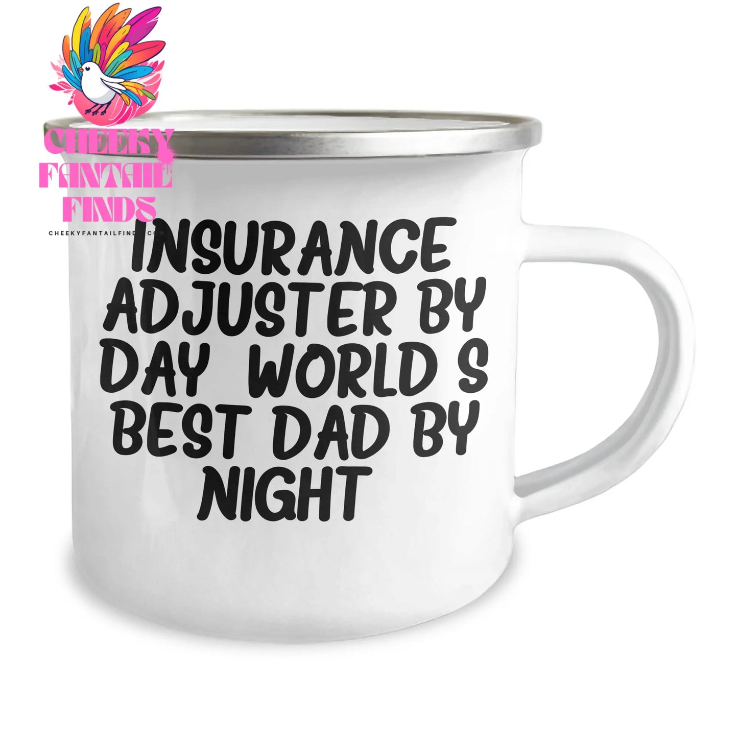 Insurance Adjuster Mug, Funny Quote Gifts from Family to World's Best Dad on Father's Day, 12 oz Stainless Steel Camping Mug - Image 2