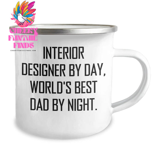 Interior Designer Gifts, Funny Quote Camping Mug for World's Best Dad, Father's Day Unique Gifts from Men to Interior Designer - Image 2