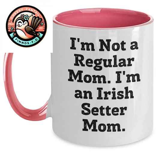 Irish Setter Dog Mom Funny Gifts from Family, Unique Two Tone Coffee Mugs for Men, Women, and Friends on Father's Day - 'I'm Not A Regular Mom. I'm An Irish Setter Mom.' - Main