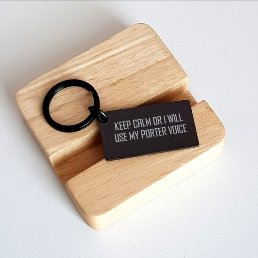 Funny Porter Gifts for Him, Keep Calm Or I Will Use My Porter Voice Keychain, Graduation Unique Gifts from Friends, Family, or Coworkers - Image 2