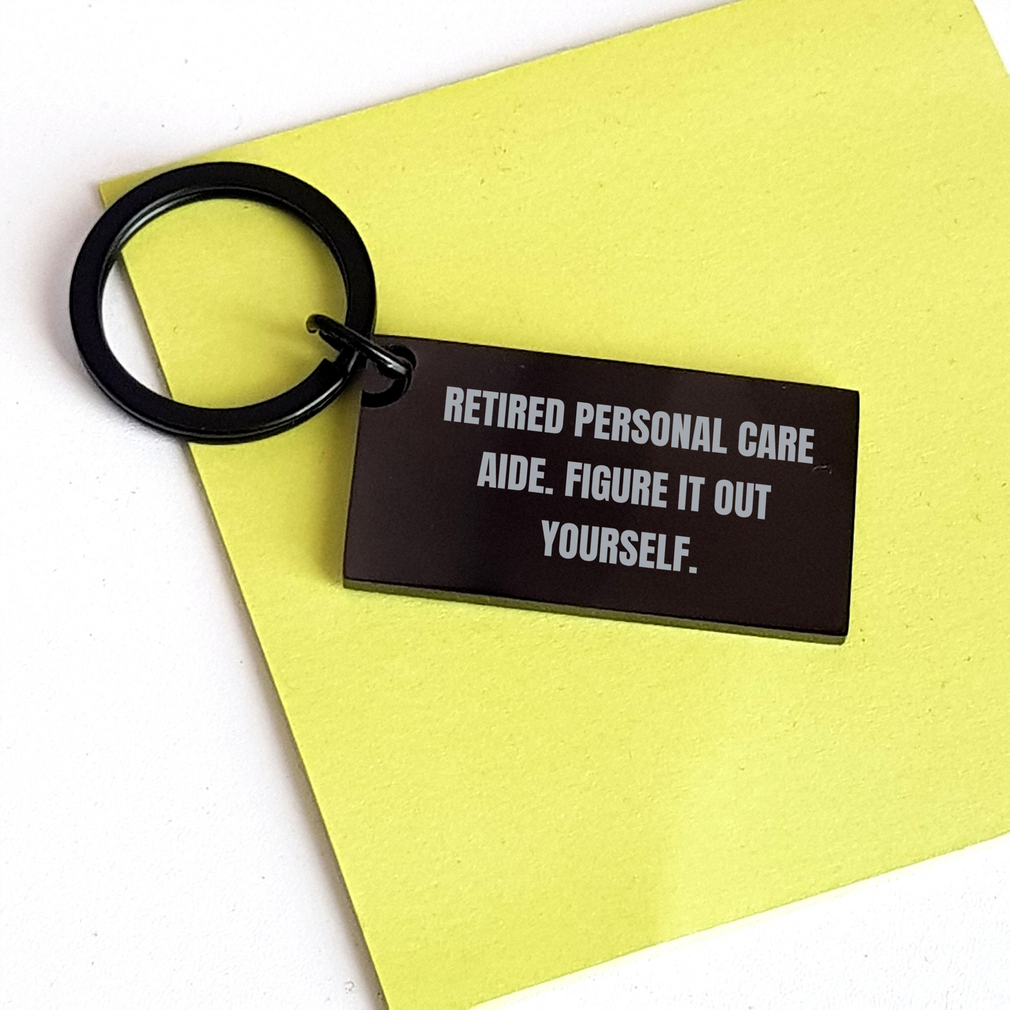 Funny Keychain Gifts for Personal Care Aides from Men, Inspired by 'Figure It Out Yourself' Quote, Perfect for Father's Day - Image 3