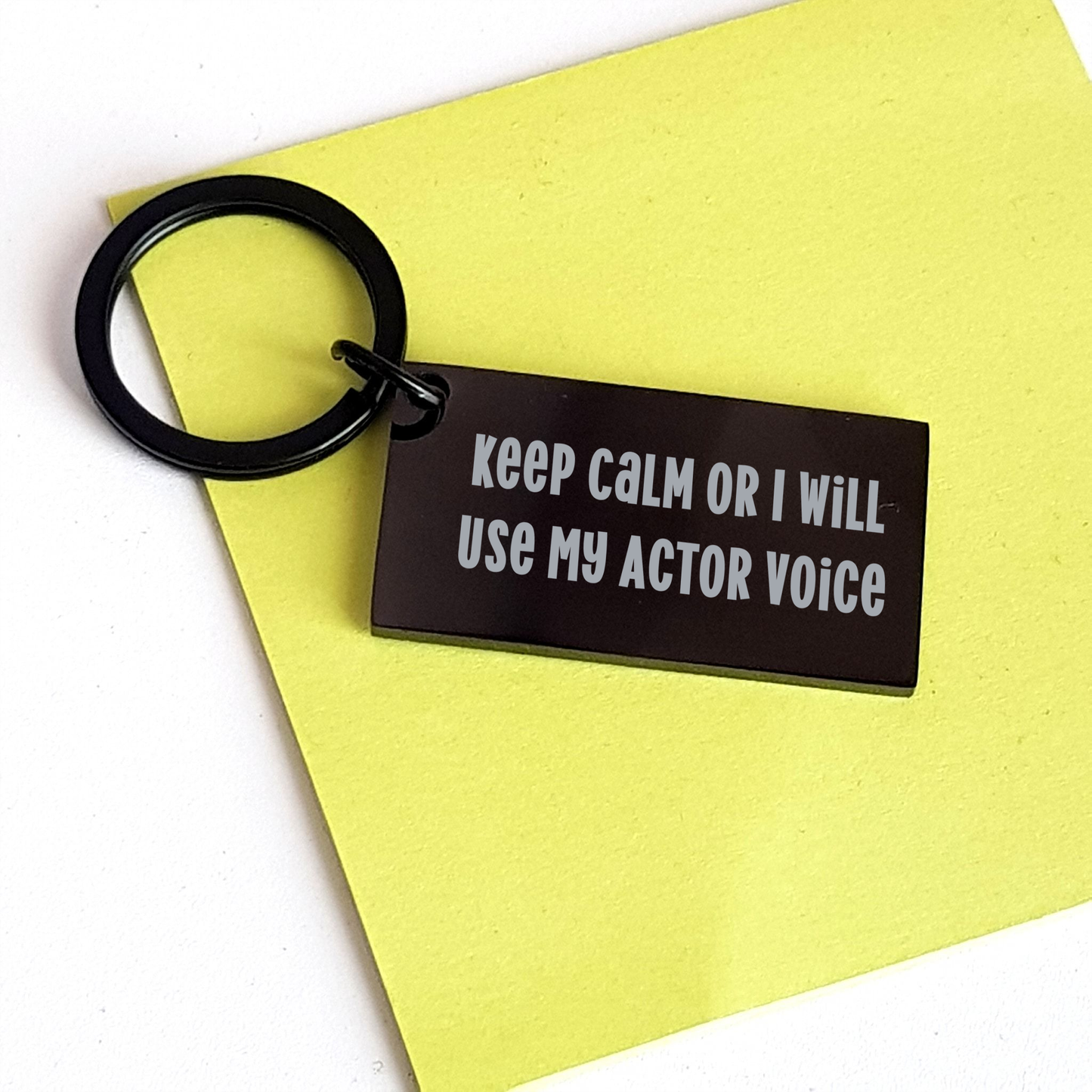 Funny Actor Keychain, Gifts from Friends and Family, Keep Calm Or I Will Use My Actor Voice, Perfect for Father's Day, Actor Gifts - Image 3