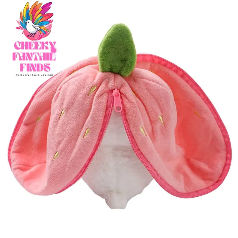 Kawaii Fruit Bunny Plush Toy Cute watermelon StrawberryCarrot Reversible Rabbit Zipper Plush Toy Kids Birthday Gift Cheeky Fantail Finds