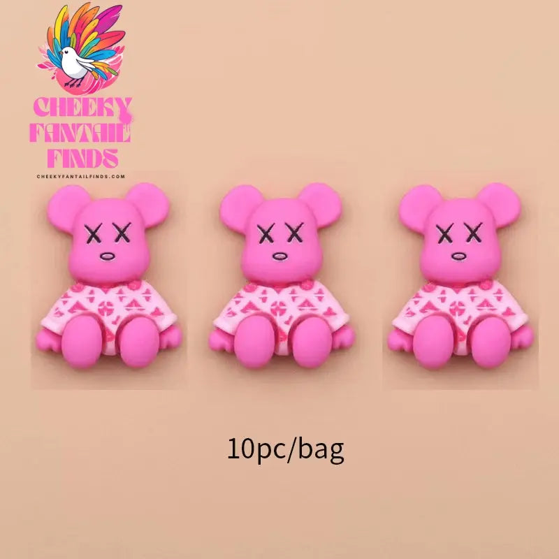 Kawaii Resin Cartoon Bear 10Pcs Cute Cartoon Nail Charms Decoration Luxury Designs DIY Manicure Decoration Cheeky Fantail Finds