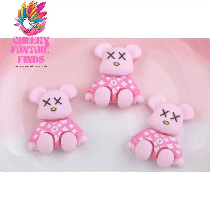 Kawaii Resin Cartoon Bear 10Pcs Cute Cartoon Nail Charms Decoration Luxury Designs DIY Manicure Decoration Cheeky Fantail Finds