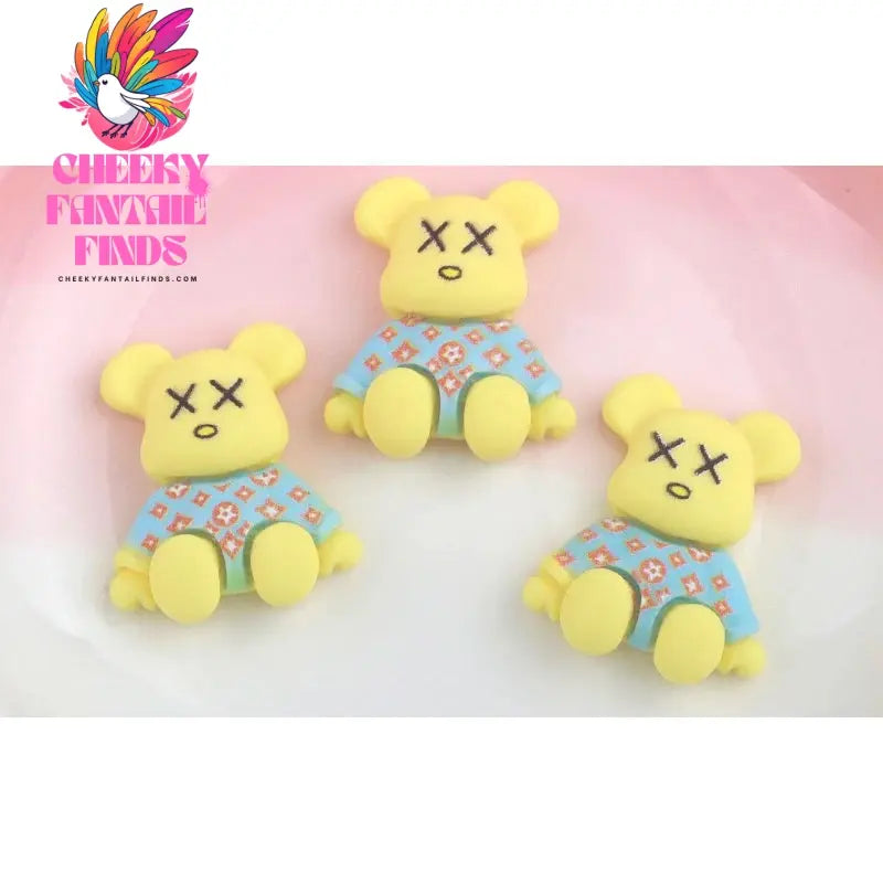 Kawaii Resin Cartoon Bear 10Pcs Cute Cartoon Nail Charms Decoration Luxury Designs DIY Manicure Decoration Cheeky Fantail Finds