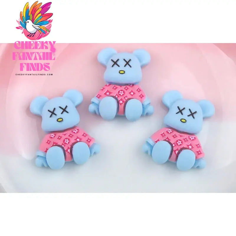 Kawaii Resin Cartoon Bear 10Pcs Cute Cartoon Nail Charms Decoration Luxury Designs DIY Manicure Decoration Cheeky Fantail Finds