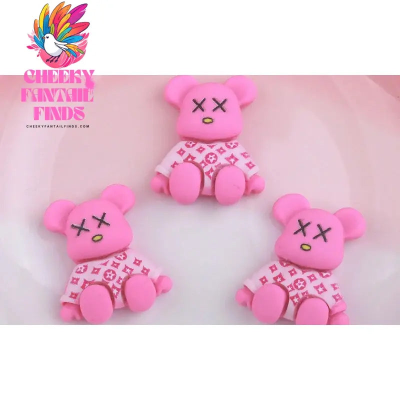 Kawaii Resin Cartoon Bear 10Pcs Cute Cartoon Nail Charms Decoration Luxury Designs DIY Manicure Decoration Cheeky Fantail Finds