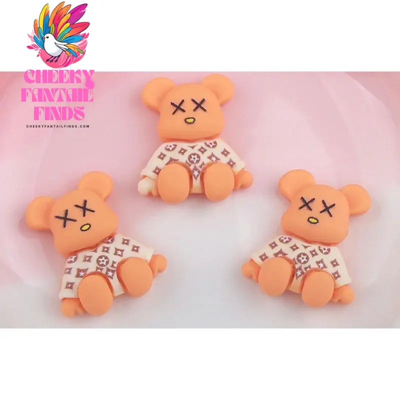 Kawaii Resin Cartoon Bear 10Pcs Cute Cartoon Nail Charms Decoration Luxury Designs DIY Manicure Decoration Cheeky Fantail Finds
