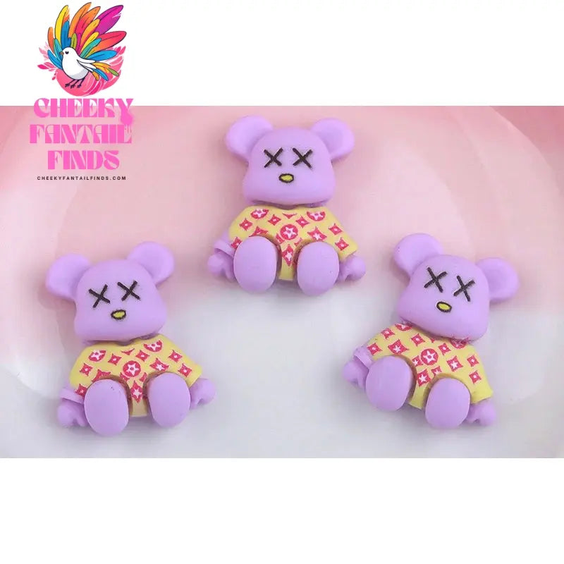 Kawaii Resin Cartoon Bear 10Pcs Cute Cartoon Nail Charms Decoration Luxury Designs DIY Manicure Decoration Cheeky Fantail Finds