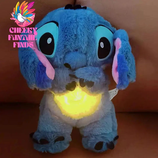 Kawaii Stitch Plush Doll Baby Sleeping Companion Sound Soothing Musical Kawaii With Air Bag and Light Doll Breathing Toys Gifts Cheeky Fantail Finds