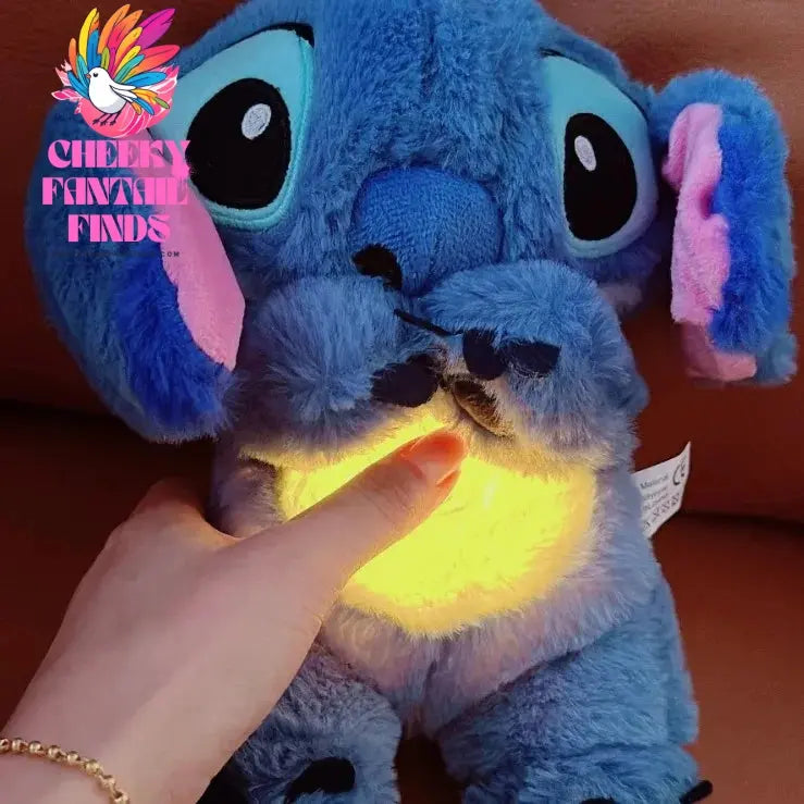Kawaii Stitch Plush Doll Baby Sleeping Companion Sound Soothing Musical Kawaii With Air Bag and Light Doll Breathing Toys Gifts Cheeky Fantail Finds