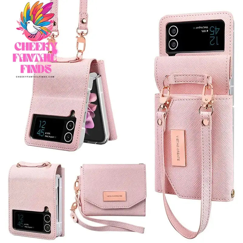 Lanyard Holster Card Z Flip4 Flip5 Flip6 Protective Case For Samsung Galaxy Z Flip 6 5 4 3 Handheld Wristlet Wallet Purse Cover Cheeky Fantail Finds