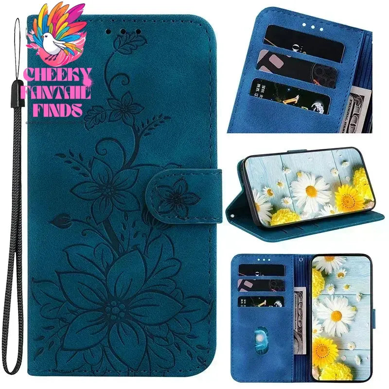 Leather Phone Case For Samsung Galaxy A56 A55 A54 A53 A52 A35 A36 A34 A42 A26 A25 A23 A14 A15 A12 A16 5G Card Slot Wallet Cover Cheeky Fantail Finds