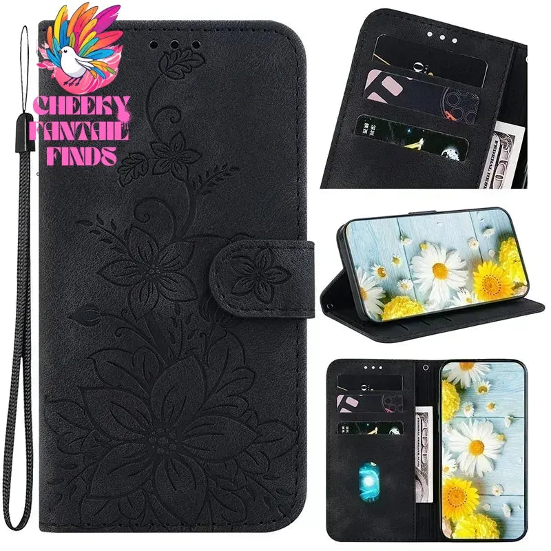 Leather Phone Case For Samsung Galaxy A56 A55 A54 A53 A52 A35 A36 A34 A42 A26 A25 A23 A14 A15 A12 A16 5G Card Slot Wallet Cover Cheeky Fantail Finds