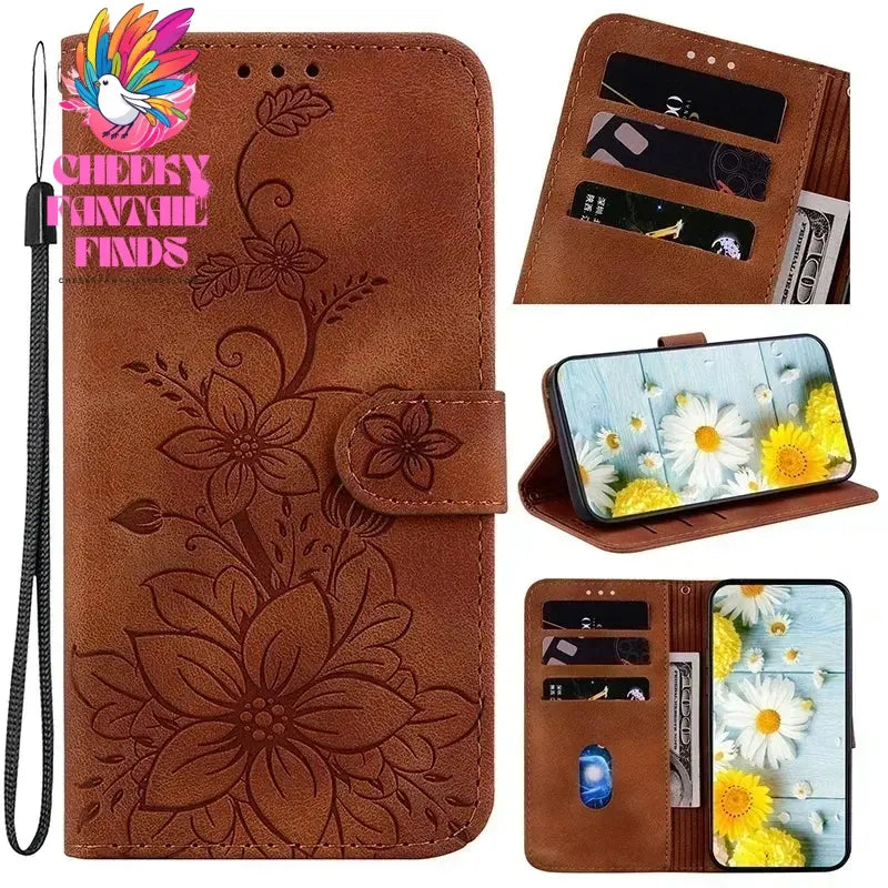 Leather Phone Case For Samsung Galaxy A56 A55 A54 A53 A52 A35 A36 A34 A42 A26 A25 A23 A14 A15 A12 A16 5G Card Slot Wallet Cover Cheeky Fantail Finds