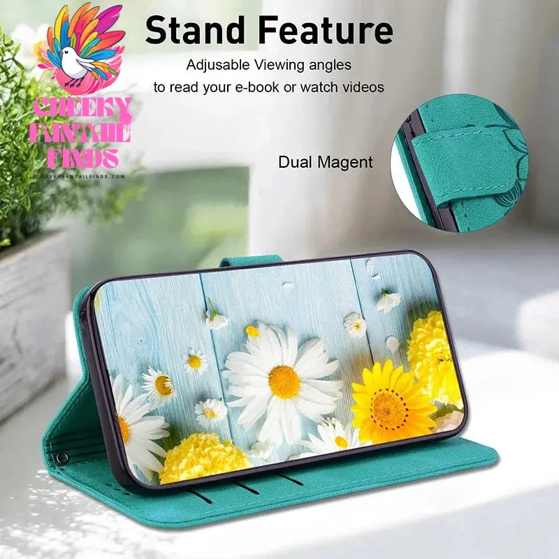 Leather Phone Case For Samsung Galaxy A56 A55 A54 A53 A52 A35 A36 A34 A42 A26 A25 A23 A14 A15 A12 A16 5G Card Slot Wallet Cover Cheeky Fantail Finds