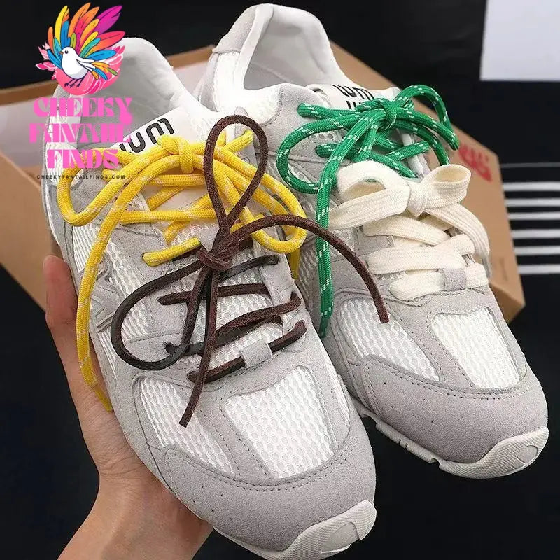 Length 100cm DIY Freedly Round Leather Colorful Shoelaces Canvas Casual Boots Shoe Laces Rope Shoestrings Cheeky Fantail Finds