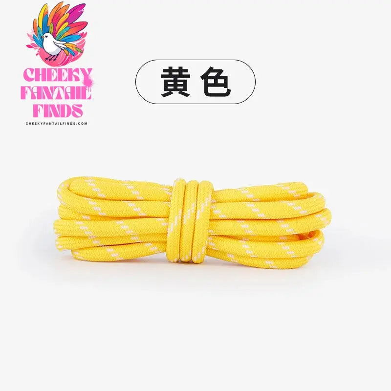 Length 100cm DIY Freedly Round Leather Colorful Shoelaces Canvas Casual Boots Shoe Laces Rope Shoestrings Cheeky Fantail Finds