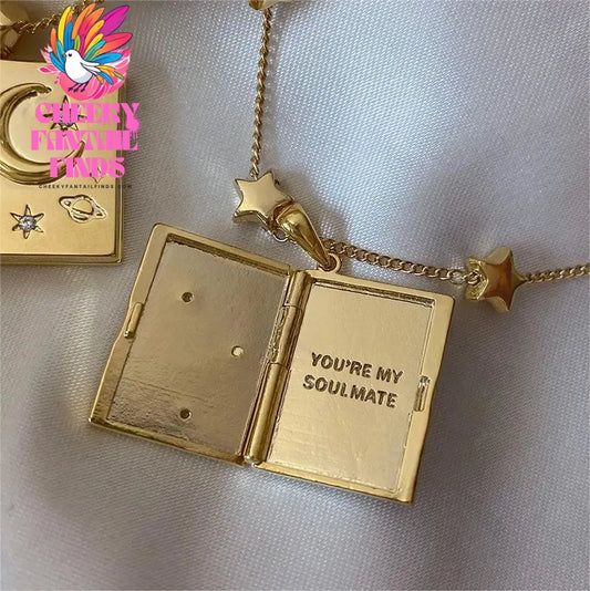 Lettering You're My Soulmate Simple Stainless Steel Chain Necklace Tarnish Free Couples Necklace for Women & Men Jewelry Gifts Cheeky Fantail Finds