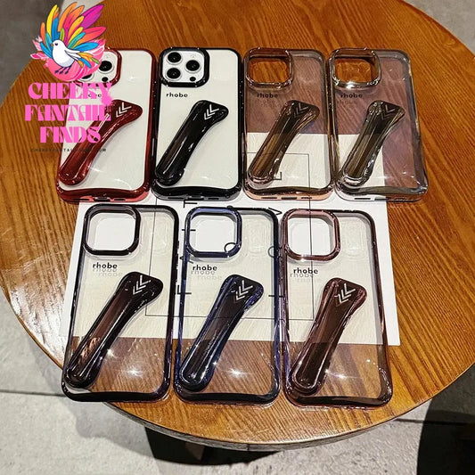 Lipstick Plating DIY Rhodes Phone Case for IPhone 16 15 14 13 12 11 Pro Max Plus Portable Lip Gloss Holder Hot Clear Cover Cheeky Fantail Finds