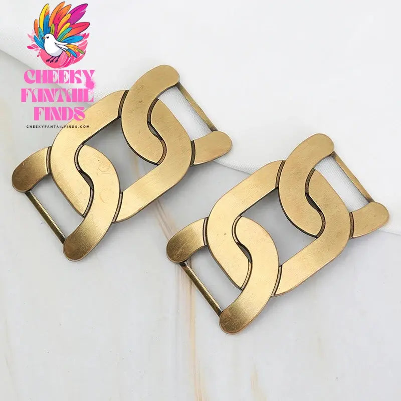 Loafer Bronze Hardware Buckle Accessories Shoe Flower Accessories Trend New Slippers Handmade DIY Women's Shoes Leather Buckle Cheeky Fantail Finds