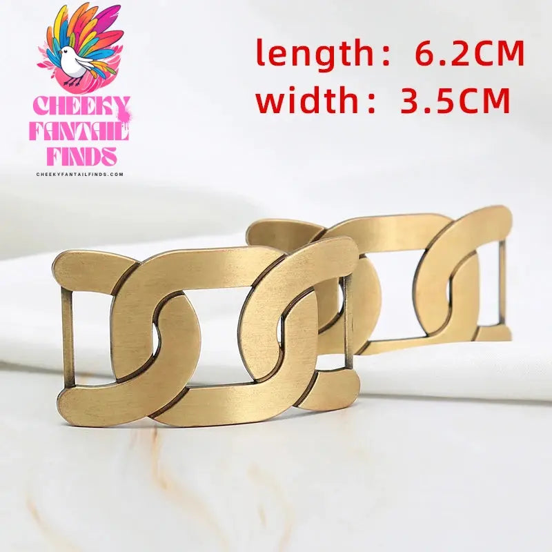 Loafer Bronze Hardware Buckle Accessories Shoe Flower Accessories Trend New Slippers Handmade DIY Women's Shoes Leather Buckle Cheeky Fantail Finds