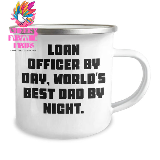 Loan Officer Gifts, Funny Camping Mug, 'Loan Officer By Day, World's Best Dad By Night.' - Unique Gifts from Family to Loan Officer - Image 2