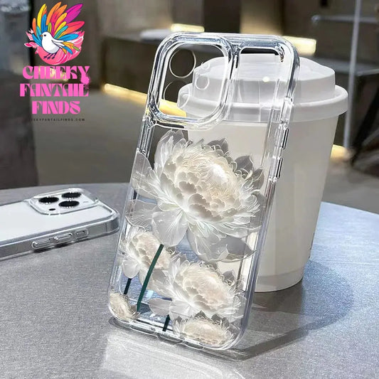 Lotus Flower Transparent Phone Case For iPhone 16 Pro Case iPhone 13 11 15 12 14 Pro Max XR XS X 8 7 Plus SE Shockproof Cover Cheeky Fantail Finds