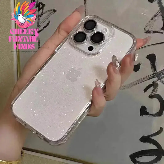 Luxury Bling Glitter Clear Phone Case For iPhone 16 15 14 13 12 11 Pro Max X XR XS 7 8 Plus Shockproof Transparent Soft Cover Cheeky Fantail Finds