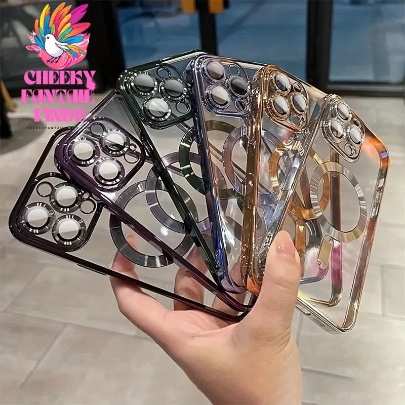 Luxury Magnetic For Magsafe Wireless Charge Plating Clear Case For iPhone 11 12 13 14 15 16 Pro Max Shockproof Silicone Cover Cheeky Fantail Finds