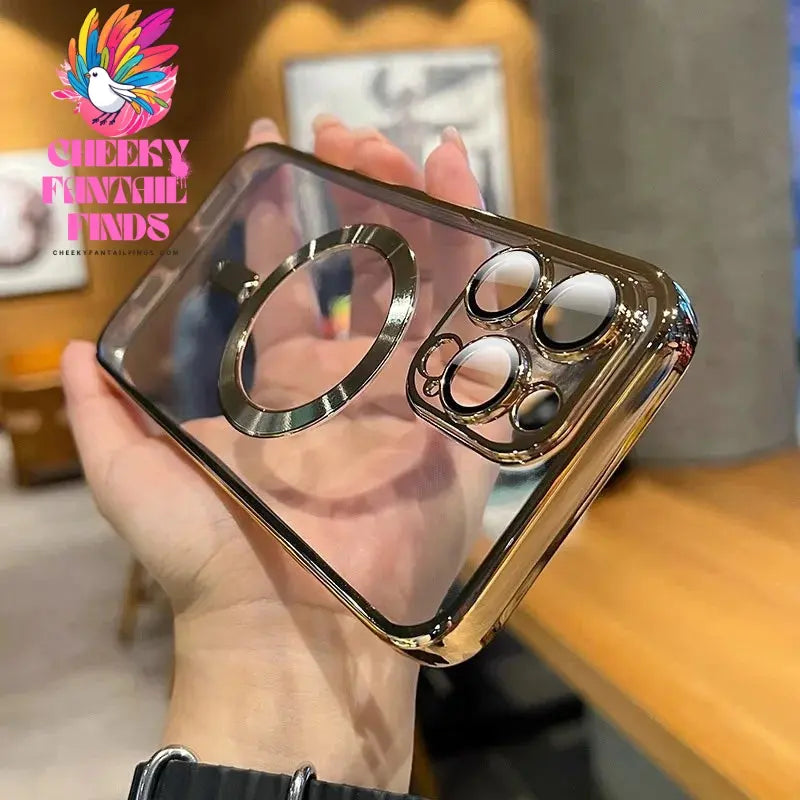 Luxury Magnetic For Magsafe Wireless Charge Plating Clear Case For iPhone 11 12 13 14 15 16 Pro Max Shockproof Silicone Cover Cheeky Fantail Finds