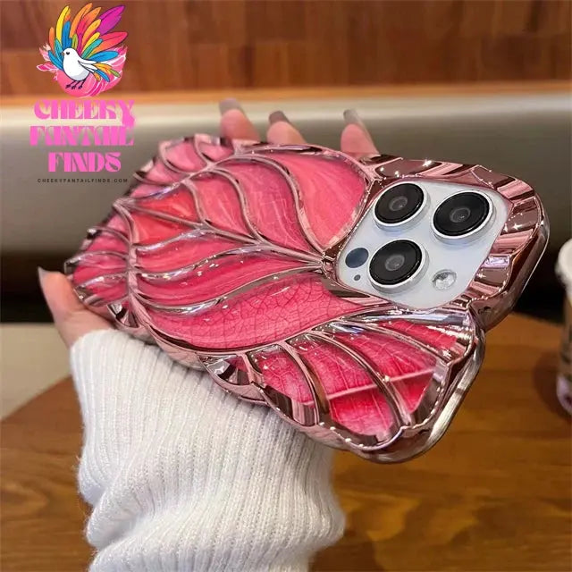 Luxury Plating Colour Fashion Leaf Phone Case For iPhone 11 12 13 14 15 Pro Max Soft Silicone Bumper Protector On 16 Plus Cover Cheeky Fantail Finds