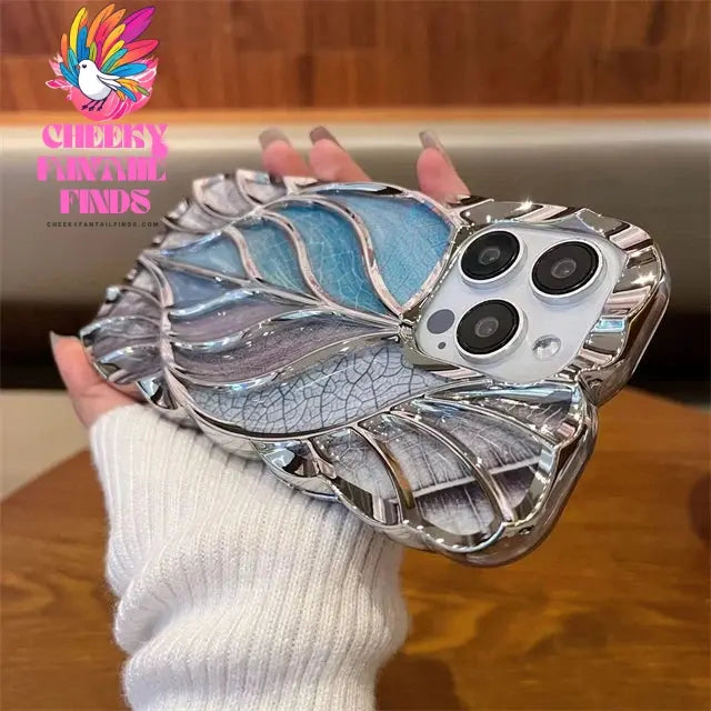 Luxury Plating Colour Fashion Leaf Phone Case For iPhone 11 12 13 14 15 Pro Max Soft Silicone Bumper Protector On 16 Plus Cover Cheeky Fantail Finds