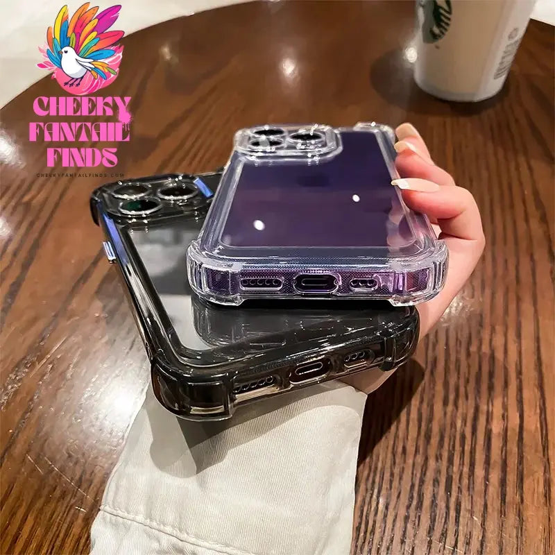 Luxury Transparent Silicone Phone Case For iPhone 16 15 14 13 12 11 Pro Max XR X XS 7 8 14 15 Plus SE 2020 Shockproof Soft Cover Cheeky Fantail Finds