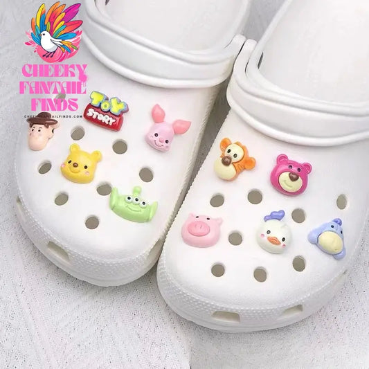 MINISO Cute Cartoon Bear Shoe Charm DIY Shoe Decorations Accessories for Bogg Bag Slides Sandals Clogs Kids Gifts Cheeky Fantail Finds