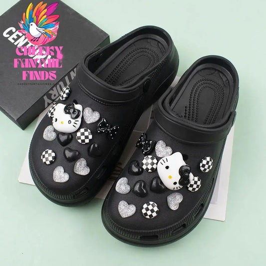 MINISO Kulomi Hello Kitty Shoe Charms DIY Shoe Decorations Accessories for Bogg Bag Slides Sandals Clogs Kids Gifts Cheeky Fantail Finds