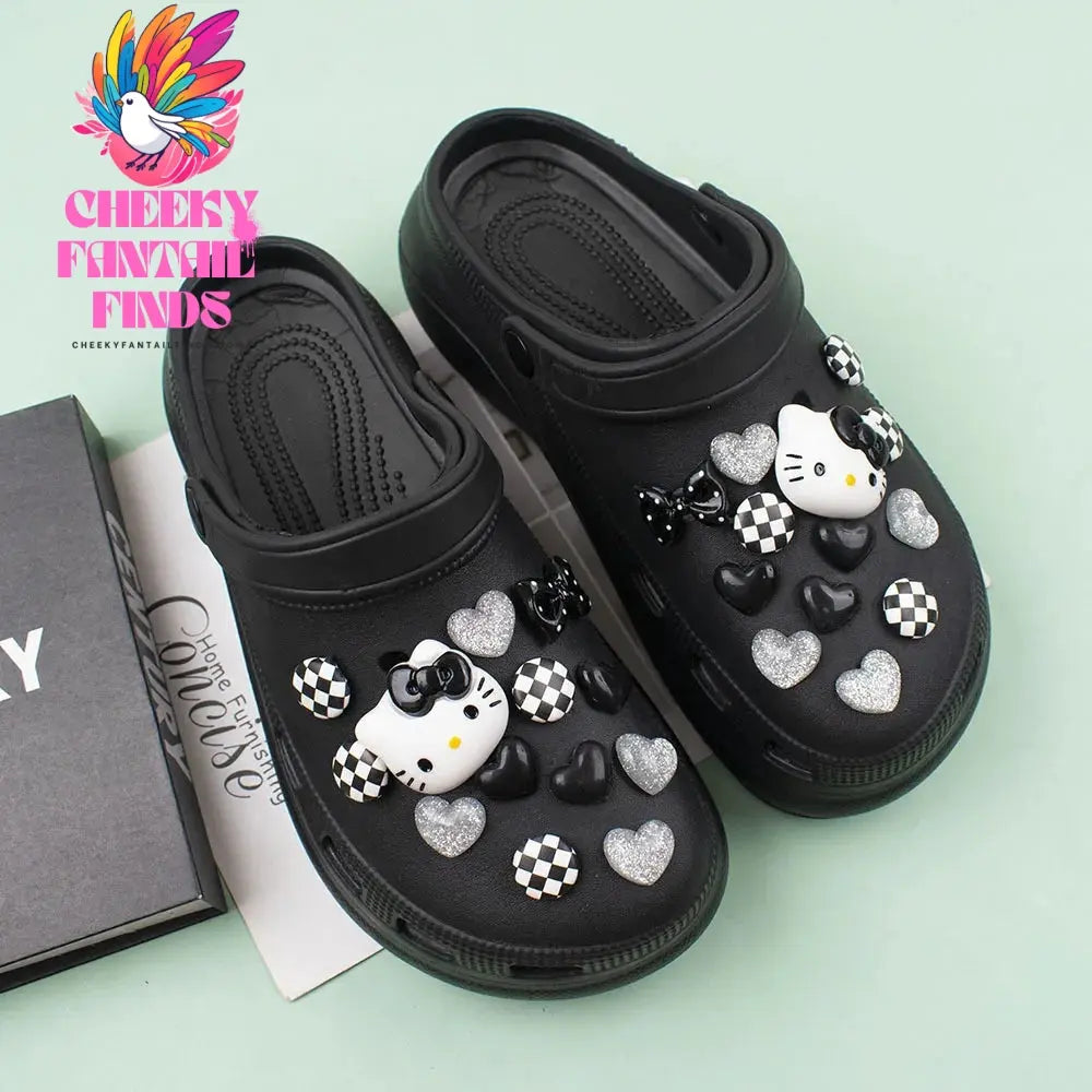 MINISO Kulomi Hello Kitty Shoe Charms DIY Shoe Decorations Accessories for Bogg Bag Slides Sandals Clogs Kids Gifts Cheeky Fantail Finds