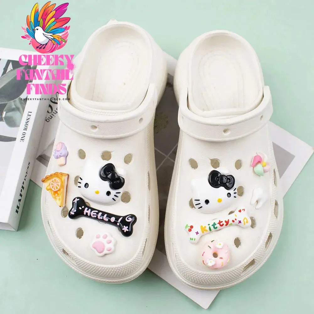 MINISO Kulomi Hello Kitty Shoe Charms DIY Shoe Decorations Accessories for Bogg Bag Slides Sandals Clogs Kids Gifts Cheeky Fantail Finds