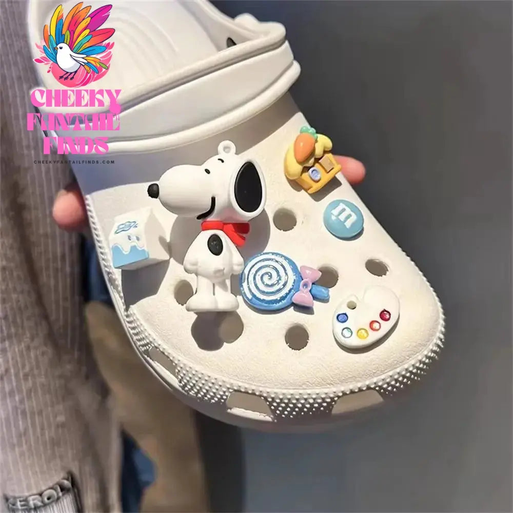 MINISO Snoopy Set Shoes Accessories Charming Cartoon Classic Character Shoe Buckles DIY Soft Adhesive Children's Creative Gift Cheeky Fantail Finds
