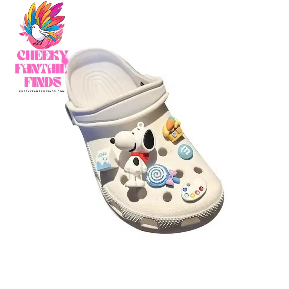 MINISO Snoopy Set Shoes Accessories Charming Cartoon Classic Character Shoe Buckles DIY Soft Adhesive Children's Creative Gift Cheeky Fantail Finds