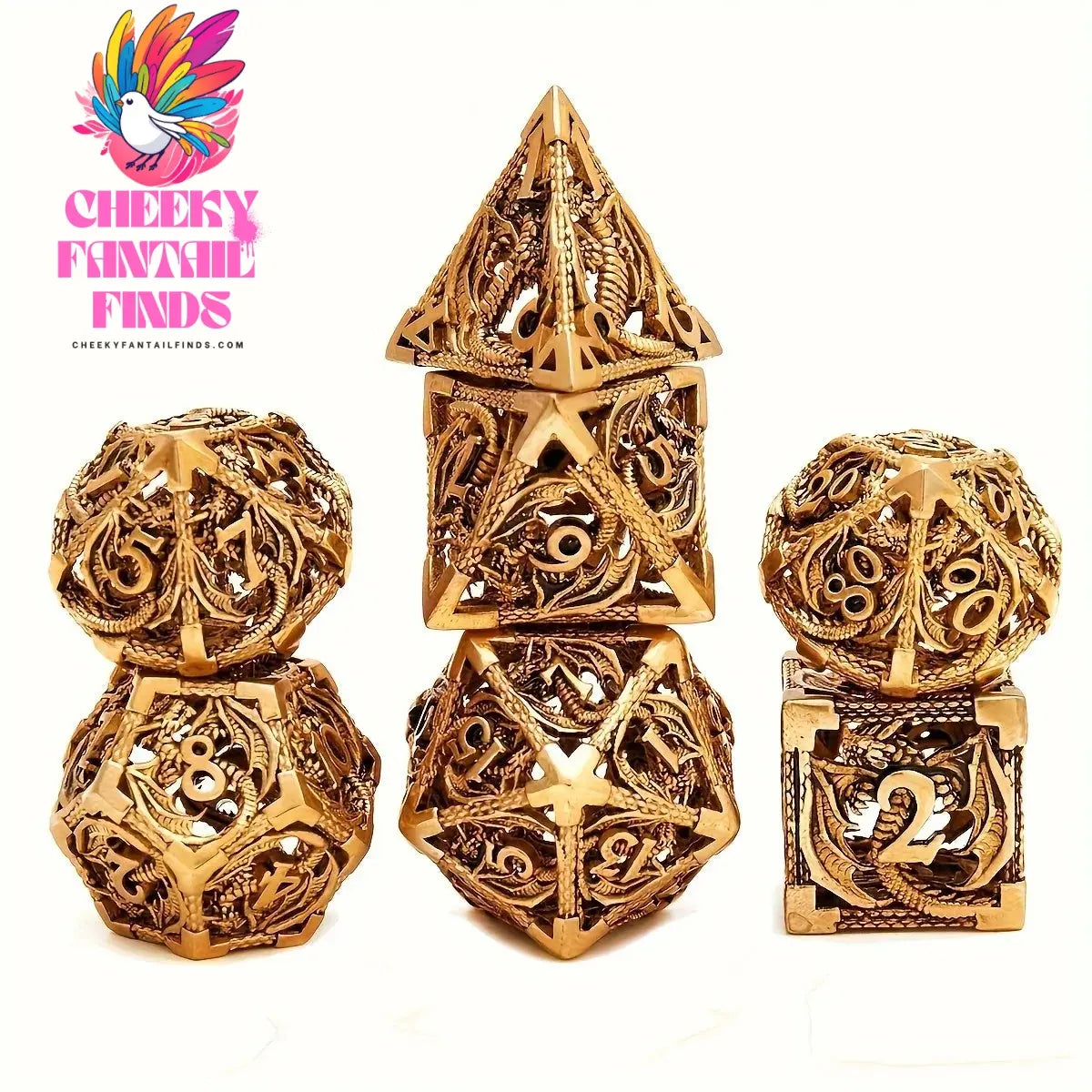 Metal Dice Set D&D 7-piece Metal Multi sided Dice Set Metal DND Dice Set Christmas Gift, Party Supplies Cheeky Fantail Finds